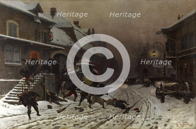 The Attack at Dawn, 1877. Creator: Alphonse de Neuville.