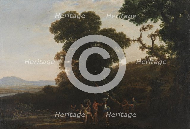 Landscape with Figures Wading Through a Stream, 1636-1637. Artist: Lorrain, Claude (1600-1682)