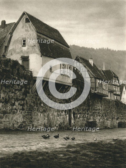 'Hirschhorn a. Neckar. Houses on the Town Wall', 1931. Artist: Kurt Hielscher.