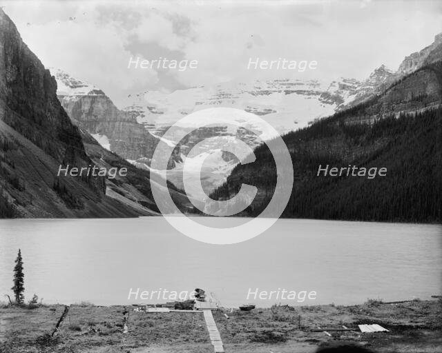 Lake Louise from chalet, Lake Louise and vicinity, Alberta, Canada, between 1900 and 1910. Creator: Unknown.