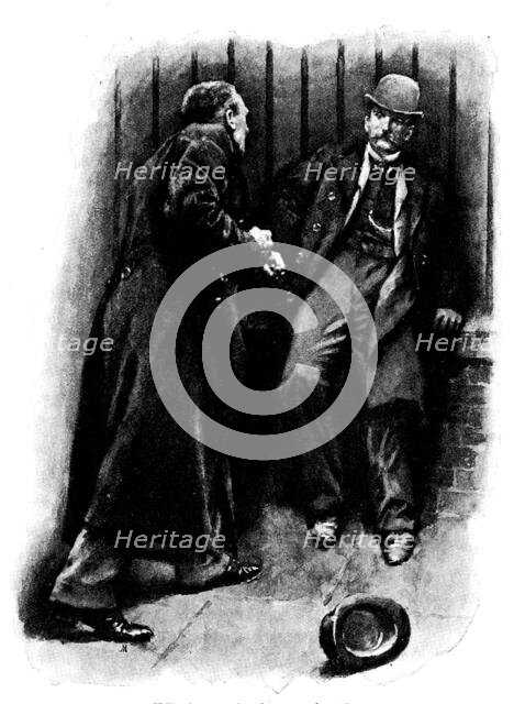 Eve's Ransom...Hilliard staggered back against the railings, 1895. Creator: George Meisenbach.