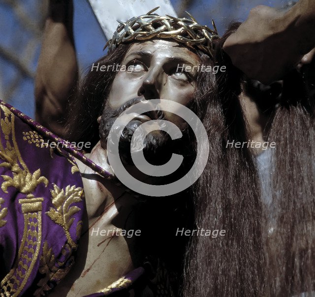  'The Fall', detail of a processional float of the Holy Week in Murcia.