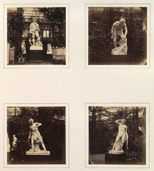 [Sculptures of Abraham Duquesne; an Ancient Briton; David with his Slingshot; a Hunter], ca. 1859. Creator: Attributed to Philip Henry Delamotte.