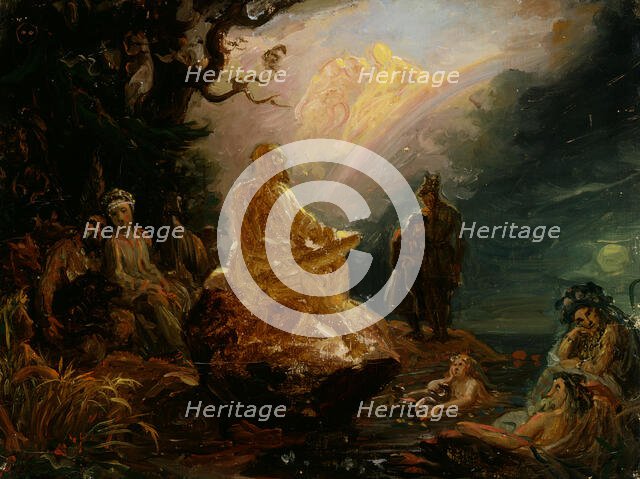 Väinämöinen's playing, sketch. Creator: Robert Wilhelm Ekman.