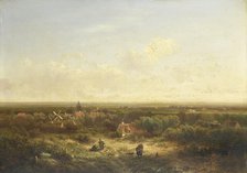 Distant View with a Village, 1840-1900. Creator: Pieter Lodewijk Francisco Kluyver.