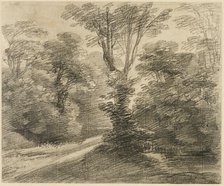 A Sunlit Path through a Wood, 1750/59. Creator: Thomas Gainsborough.