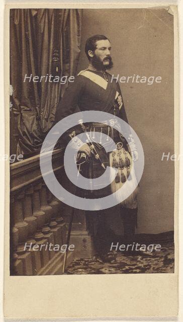 Portrait of a man in British military uniform, about 1865. Creator: Unknown.