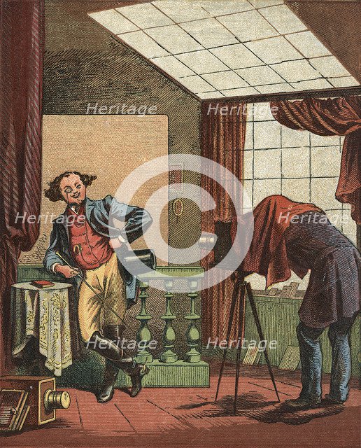 Portrait photographer's studio, 1871. Artist: Unknown