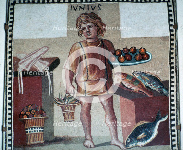 Roman mosaic of a kitchen, 1st century. Artist: Unknown
