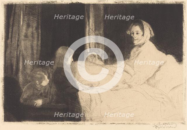 The Sick Mother (La mère malade), 1889. Creator: Paul Albert Besnard.