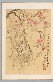 Peach Blossoms and Willows, 1842. Creator: Hanko Okada (Japanese, 1782-1845).