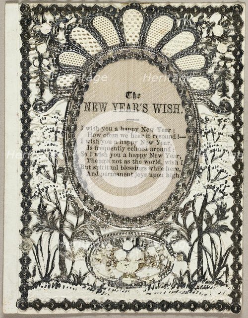 The New Year's WIsh (holiday card), c. 1840. Creator: John Windsor.
