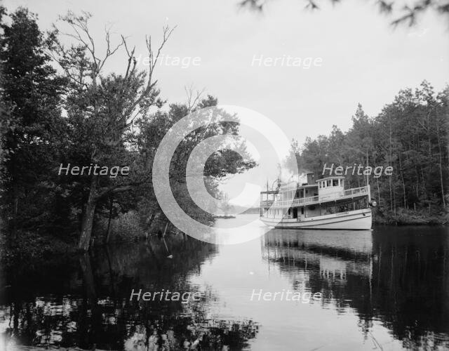 Str. Clearwater entering Third Lake, Fulton Chain, Adirondack Mountains, c1903. Creator: Unknown.
