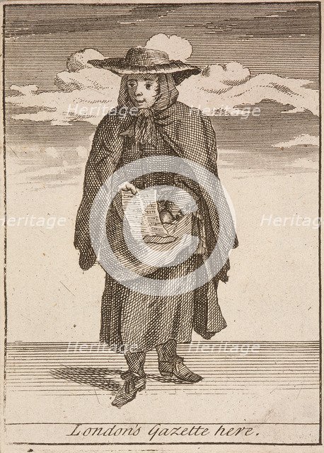 'London's Gazette here', Cries of London, (c1688?). Artist: Anon