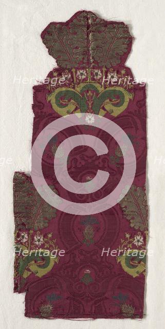 Fragment of Silk Textile, 18th century. Creator: Unknown.