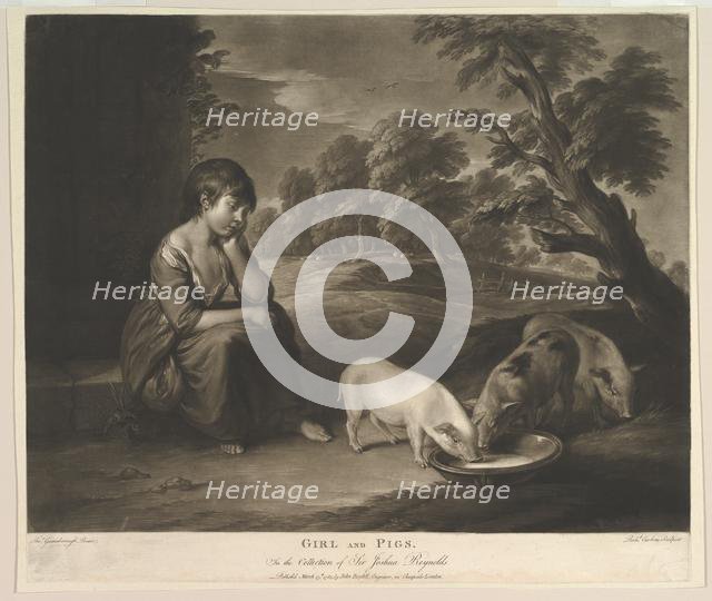 Girl and Pigs, 1783. Creator: Richard Earlom.