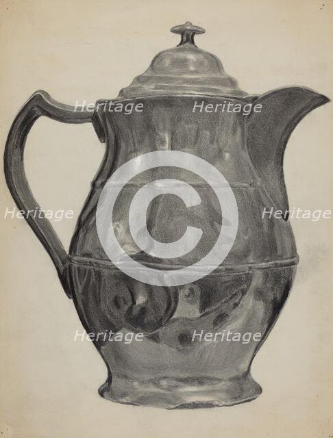 Pewter Pitcher, 1935/1942. Creator: Francis Borelli.