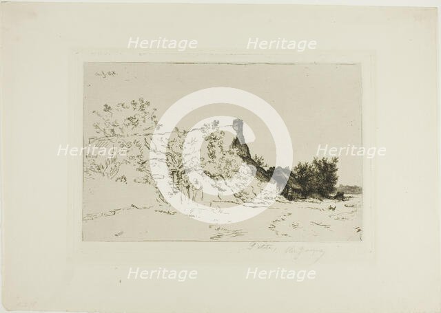 The Large Thatched Cottage, Kercassier, c. 1875. Creator: Charles Emile Jacque.