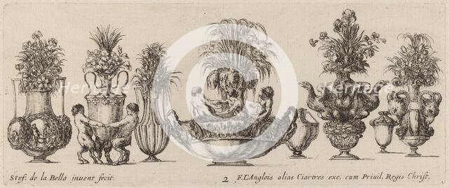 Fantastic Vases, probably 1646. Creator: Stefano della Bella.