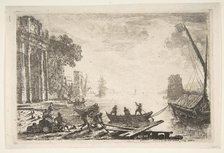 Harbor Scene with Rising Sun, 1634. Creator: Claude Lorrain.