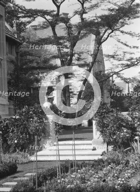 Savage, Samuel A., Mrs., residence and garden, 1929 June 3. Creator: Arnold Genthe.