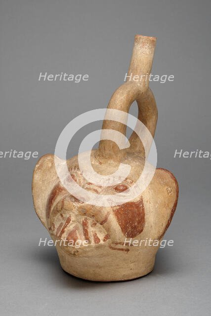 Stirrup Vessel in the Form of a Feline Head, A.D. 250/500. Creator: Unknown.