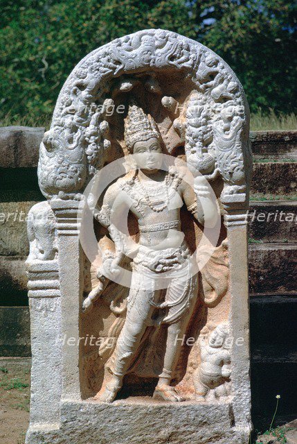 Naga King on a guard stone, 8th century. Artist: Unknown