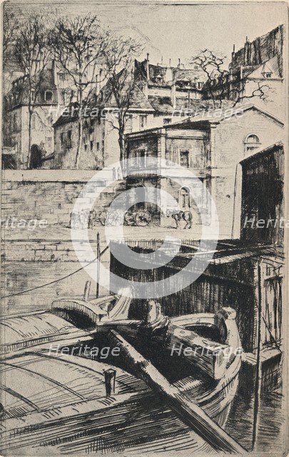 'Quai des Celestins', 1915. Artist: Charles Heyman.