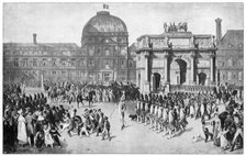 A military parade through Paris, France, c18th century. Artist: Unknown
