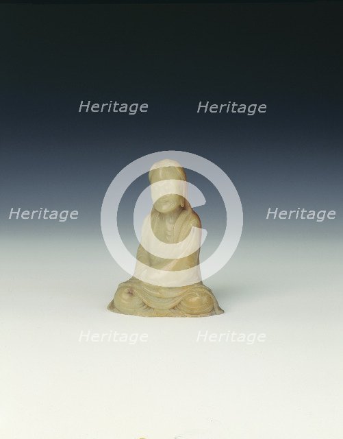 Soapstone luohan and stand, early Qing dynasty, China, 17th century. Artist: Unknown