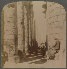 'The famous colonnade of the great Hypostyle Hall in the Temple of Karnak, Thebes, Egypt', 1897. Creator: Underwood & Underwood.