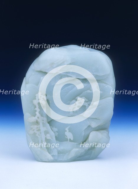 Celadon green jade mountain, Qianlong period, Qing dynasty, China, c1750-1799. Artist: Unknown