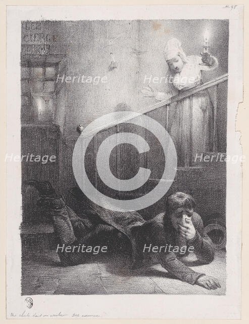 A Fall Down the Stairs, 1834-35. Creator: Alexandre Gabriel Decamps.