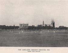 The Adelaide Cricket Ground, Third Test Match between Australia and England, 1912. Artist: Charles Alfred Petts.