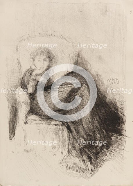 Study - Maude Seated, 1878. Creator: James Abbott McNeill Whistler.