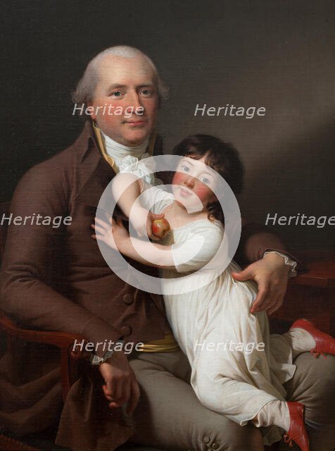 Peter Tutein with his Youngest Son Louis Alexander, c1800. Creator: Jens Juel.