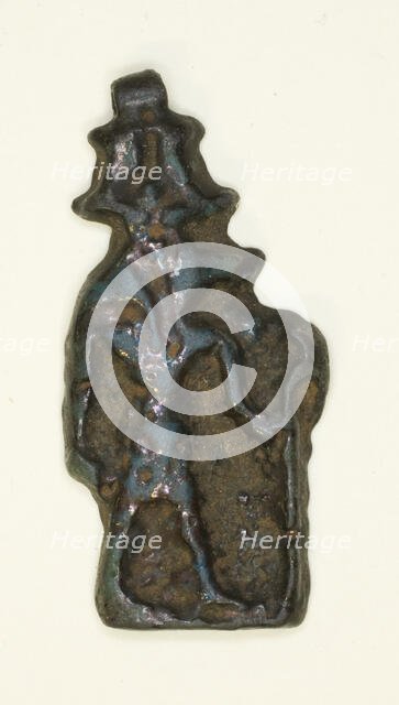 Amulet of the God Anubis wearing Atef Crown, Egypt, Late Period (about 664-332 BCE). Creator: Unknown.