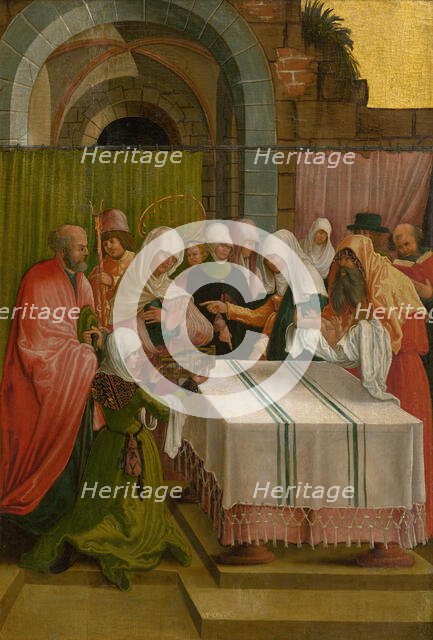 Mary and Joseph present the infant Jesus at the Temple in Jerusalem, 1519.  Creator: Unknown.