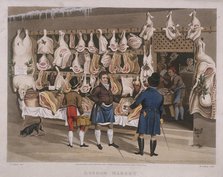 'London Market'; a butchers shop, 1822. Artist: Matthew Dubourg