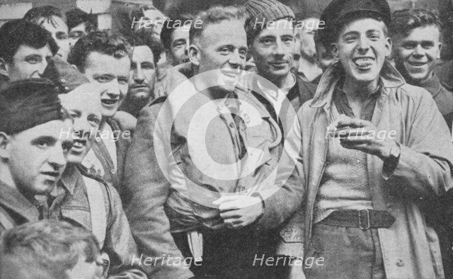 'Some of the survivors of the Arandora Star landing at a Scottish port', 1940, (1940). Artist: Unknown.