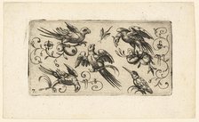 Ornament Panels with Birds: Plate 7, 1617. Creator: Adrian Muntink.