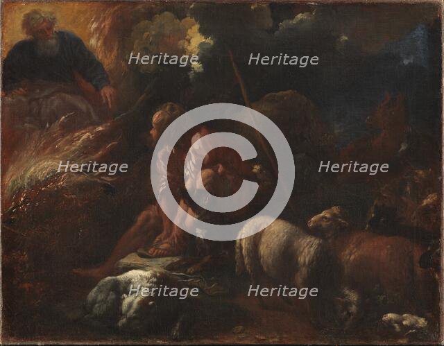 Moses and the Burning Bush, 1645-1691. Creator: Livio Mehus.