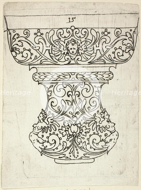 Plate 15, from XX Stuck zum (ornamental designs for goblets and beakers), 1601. Creator: Master AP.