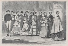 The Morning Walk - The Young Ladies' School Promenading the Avenue (Harper's Wee..., March 28, 1868. Creator: Unknown.