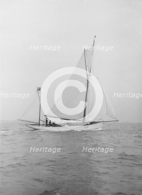 The yawl 'Colleen' under way, 1912. Creator: Kirk & Sons of Cowes.