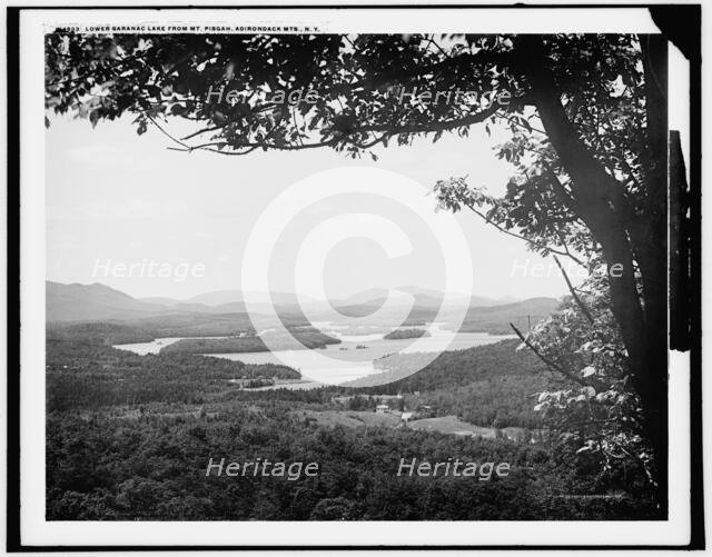 Lower Saranac Lake from Mt. Pisgah, Adirondack Mts., N.Y., c1902. Creator: William H. Jackson.