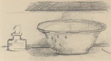 Wash Basin and Scent Bottle [recto], 1877/1881. Creator: Paul Cezanne.