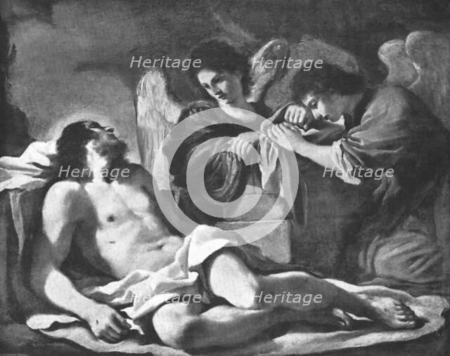 ''" Angels Weeping over the Dead Christ"; from the picture by Guercino', 1890. Creator: Unknown.