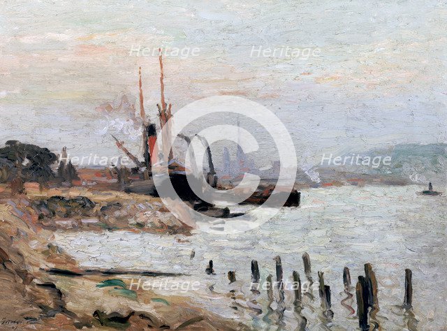 'The Seine River at Rohen', c1898-1942. Artist: Narcisse Guilbert