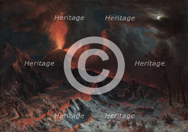 Mount Vesuvius at Midnight, 1868. Creator: Albert Bierstadt (American, 1830-1902).